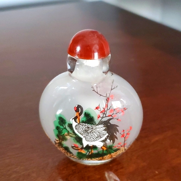 Vintage Other - Vintage beautiful perfume bottle atomizer with stopper Asian motif